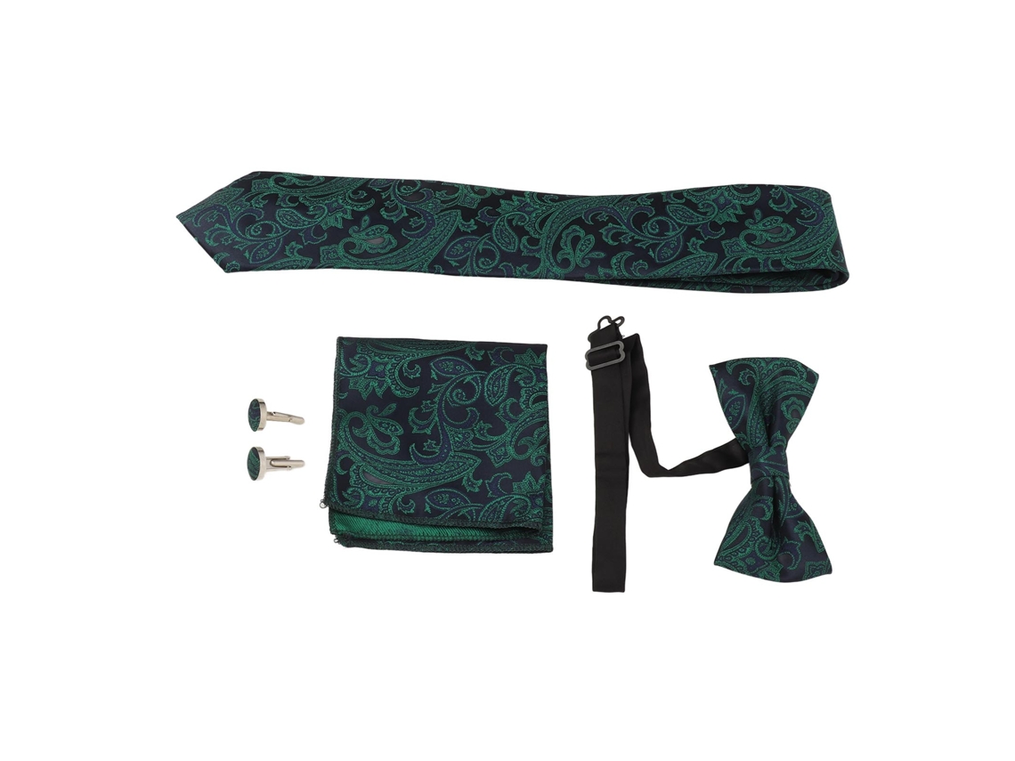 Conjunto Gravata Laço com Gemelos Lenço Caixa Presente Masculino Formal 8cm