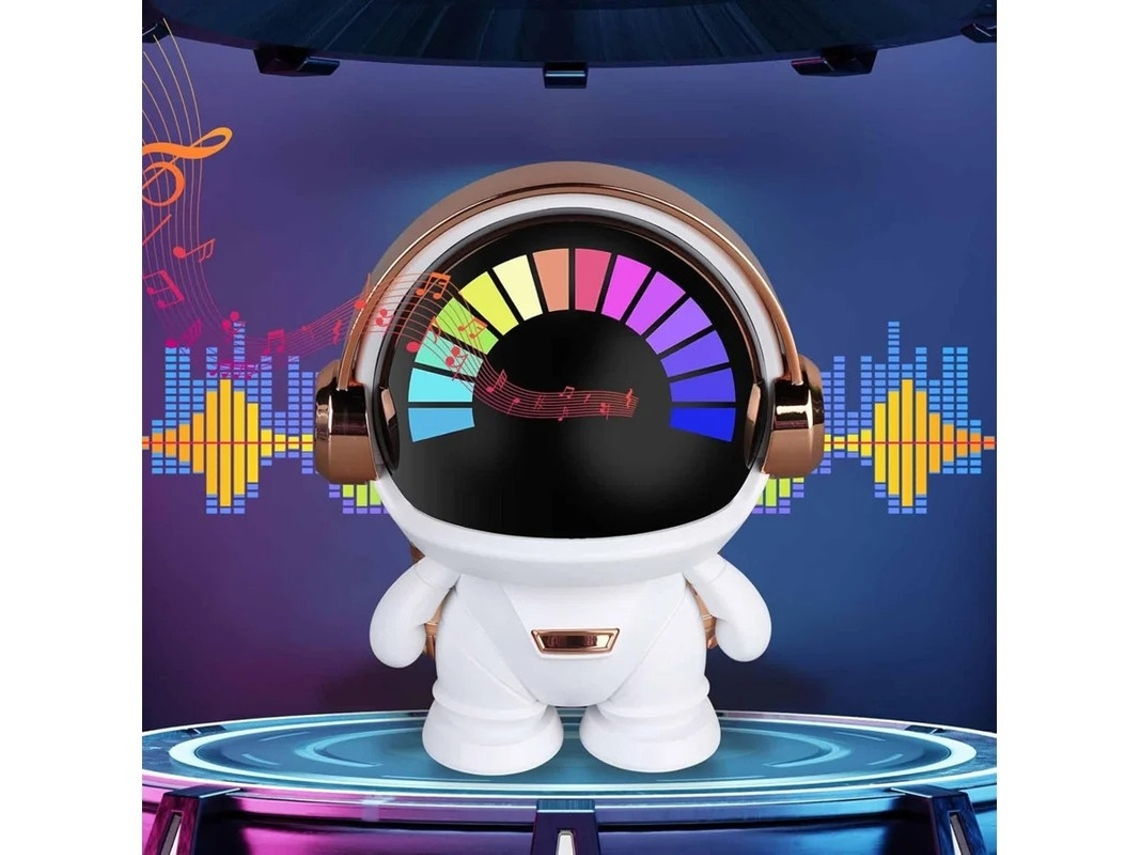 Emparelhamento De Alto Falante Bluetooth Inteligente Astronauta Compacto Tws Branco Yizhood
