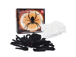 Laxiscreed Aranha Grande De Halloween Com Luz, Teia E Decoração Assustadora Para Trick Or Treat