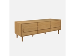 Móvel De Tv Vintage Efeito Madeira Em 3 Portas, 150cm, Carvalho Sweeek