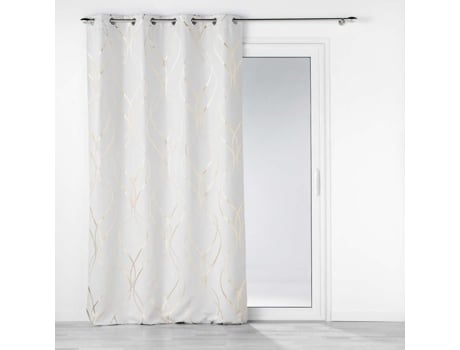Cortina Blackout 135 X 240 Cm Metálica Elise Branco/Dourado DOUCEUR D'INTERIEUR