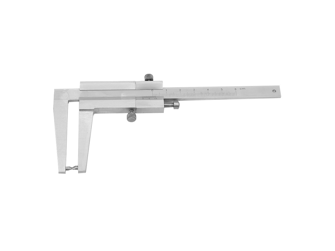 Paquímetro de aço inoxidável para medição de discos de freio, faixa de medição de 0 a 60 mm, precisão de 0,1 mm.