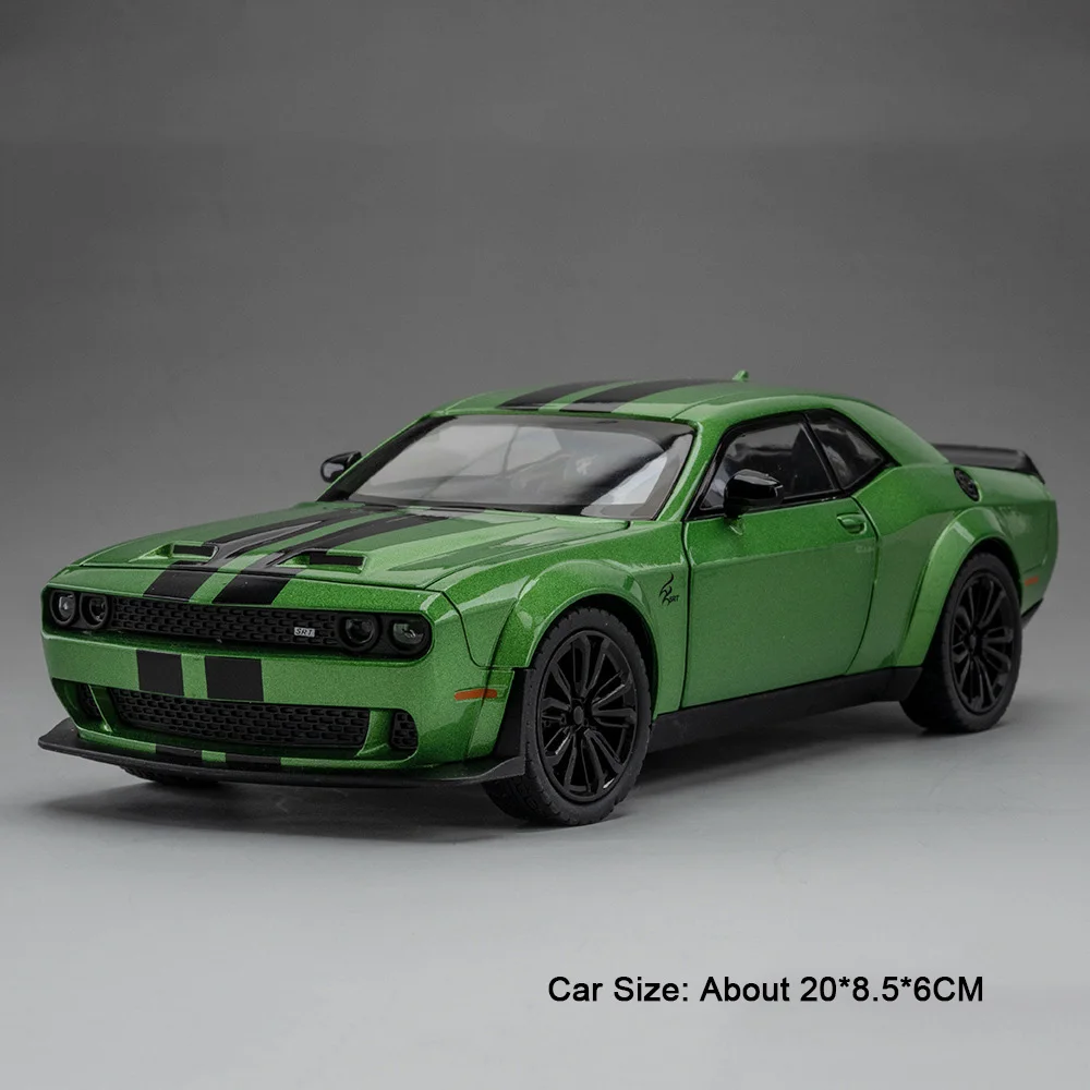 (verde) Miniatura Do Hellcat Em Escala 1:22, Com Volante Giratório E Portas Que Abrem.