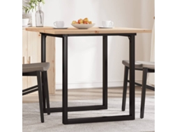 Vidaxl Mesa De Jantar Estrutura Em O 80x80x75,5 Cm Pinho/aço