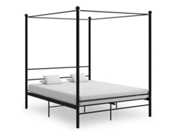 Estrutura De Cama Dossel 160x200 Cm Metal Preto