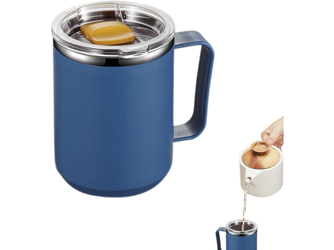 Caneca Térmica Moderna Em Aço Inoxidável Com Alça E
