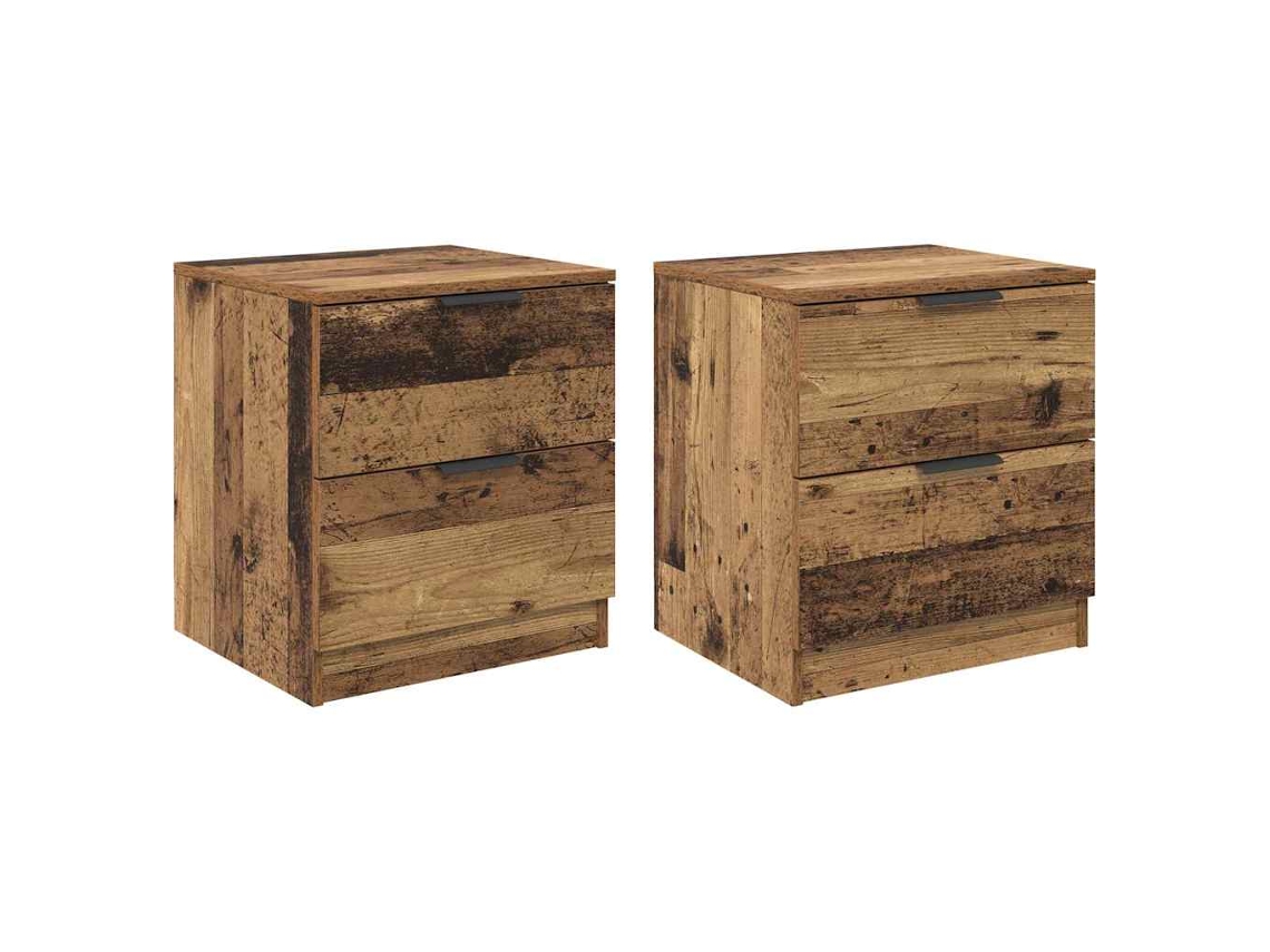 Conjunto de 2 Armários de Cabeceira MAISON EXCLUSIVE em Madeira Antiga 45x39x50 cm