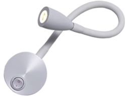 Luminária De Leitura Parede Iluminação Confortável E Prática, Design Moderno E Simples, 3w, Alumínio Branco Flexível