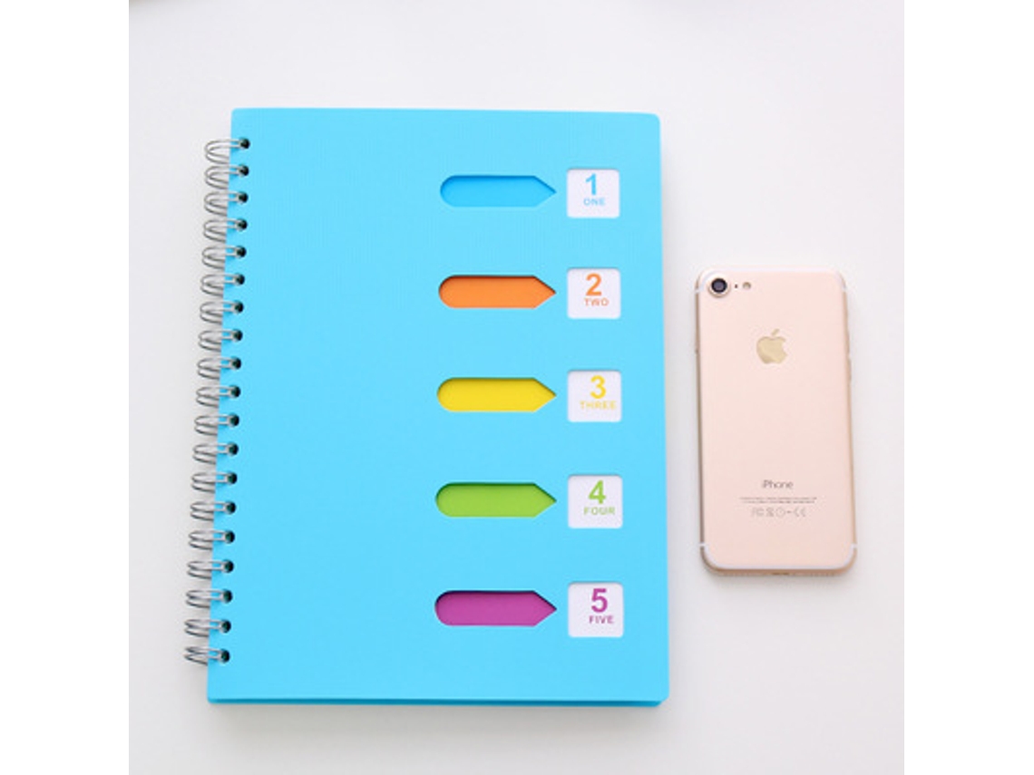 Peças A5 Espiral Caderno 2 Polegadas Diário Bloco De Notas Separador Pautado Espiral Brilvibera