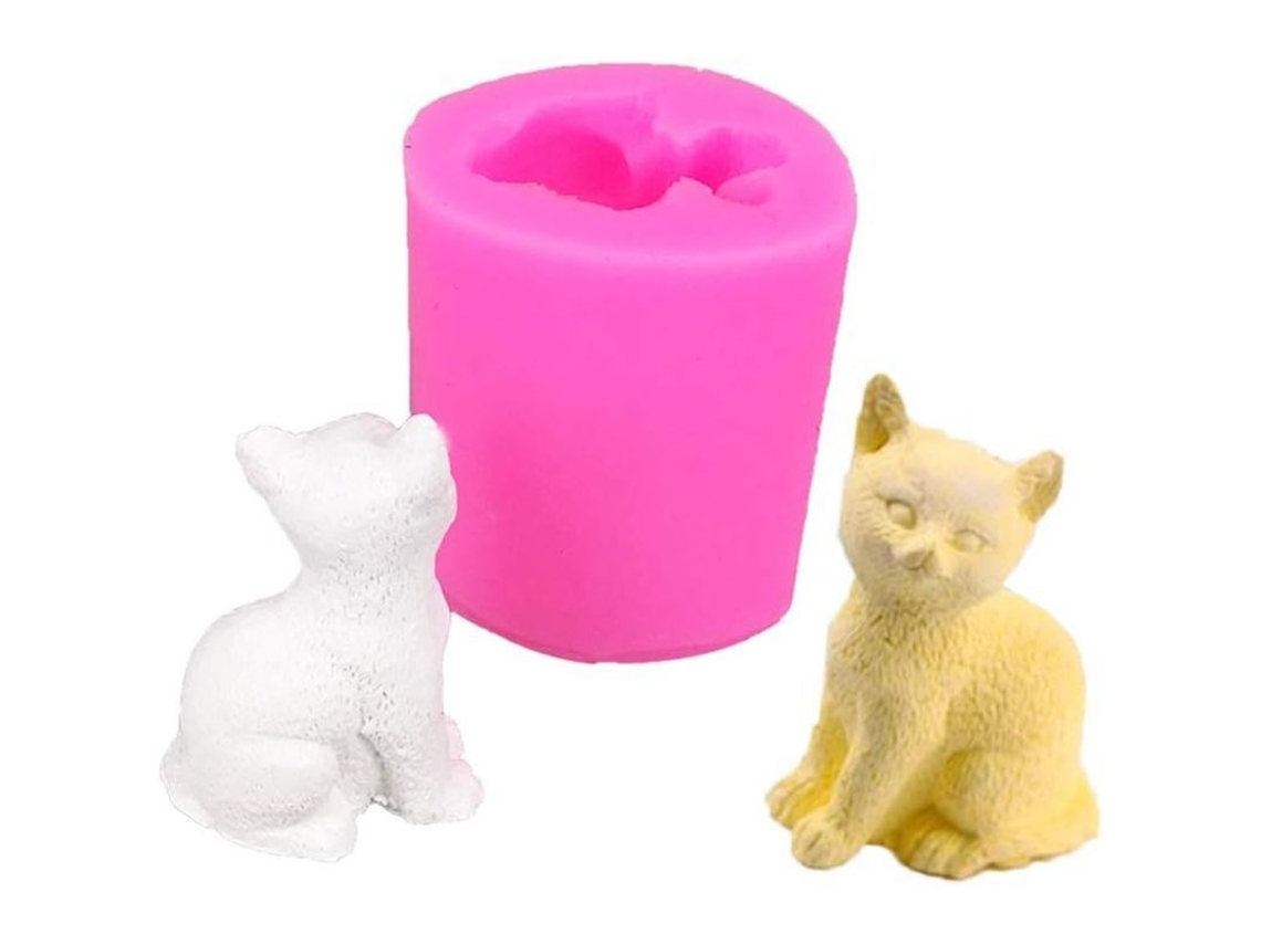 Molde de Silicone Nova Line de Gatinho 3d, para Sabonete, Velas, Epóxi, DIY Artesanal