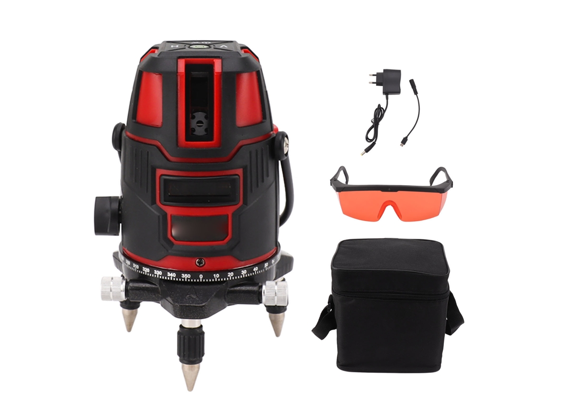 Primerox nível de linha laser auto nivelante, 5 linhas, alta precisão, ferramenta portátil