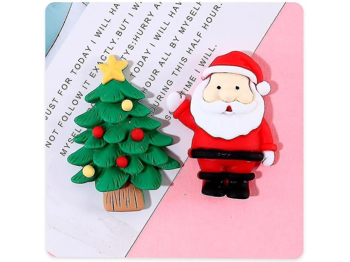 Adornos De Resina Navideños Variados: Papai Noel, Boneco De Neve, Árvore E Sino Para Decoração