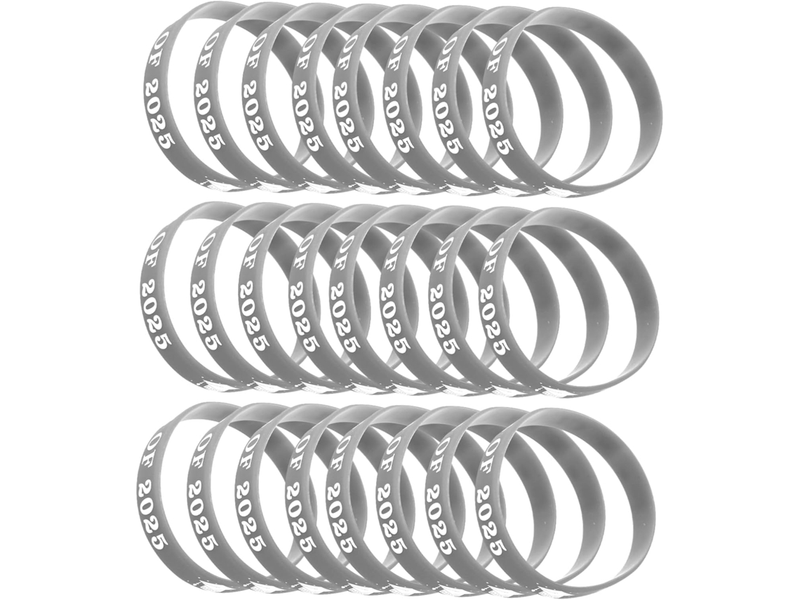 Pulseiras Ganazono 2025 Format, em silicone estampado com inscrição branca, elásticas e confortáveis, pacote com 24 unidades.