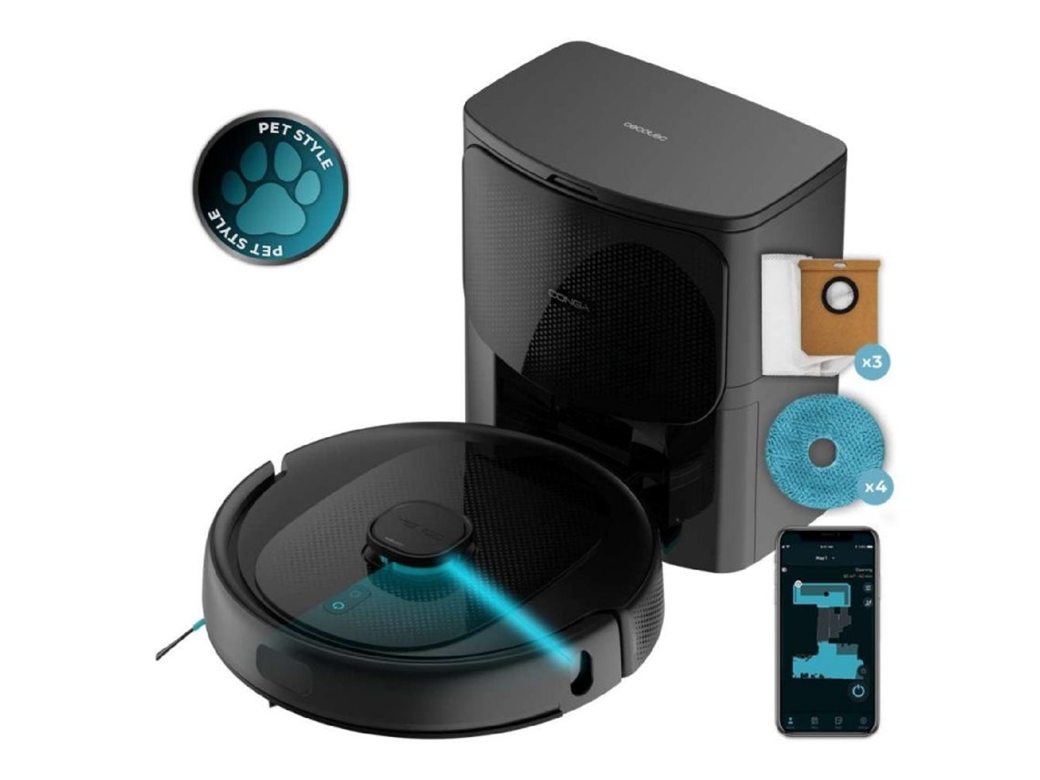 Cecotec Robô Aspirador E Lavador Com Base De Esvaziamento Automático Conga 9590 Spin Revolution Ultra Power Home Essential