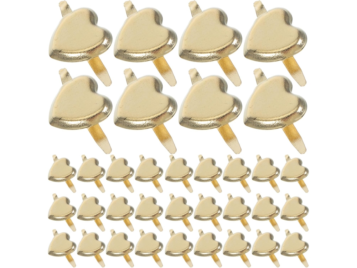 Clips de papel em metal dourado em formato de coração, 9 mm, 500 unidades, para scrapbooking, projetos escolares e artesanato.