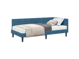 Estrutura de Cama de Canto com Colchão Manual 2 Pcs Veludo Azul MAISON EXCLUSIVE