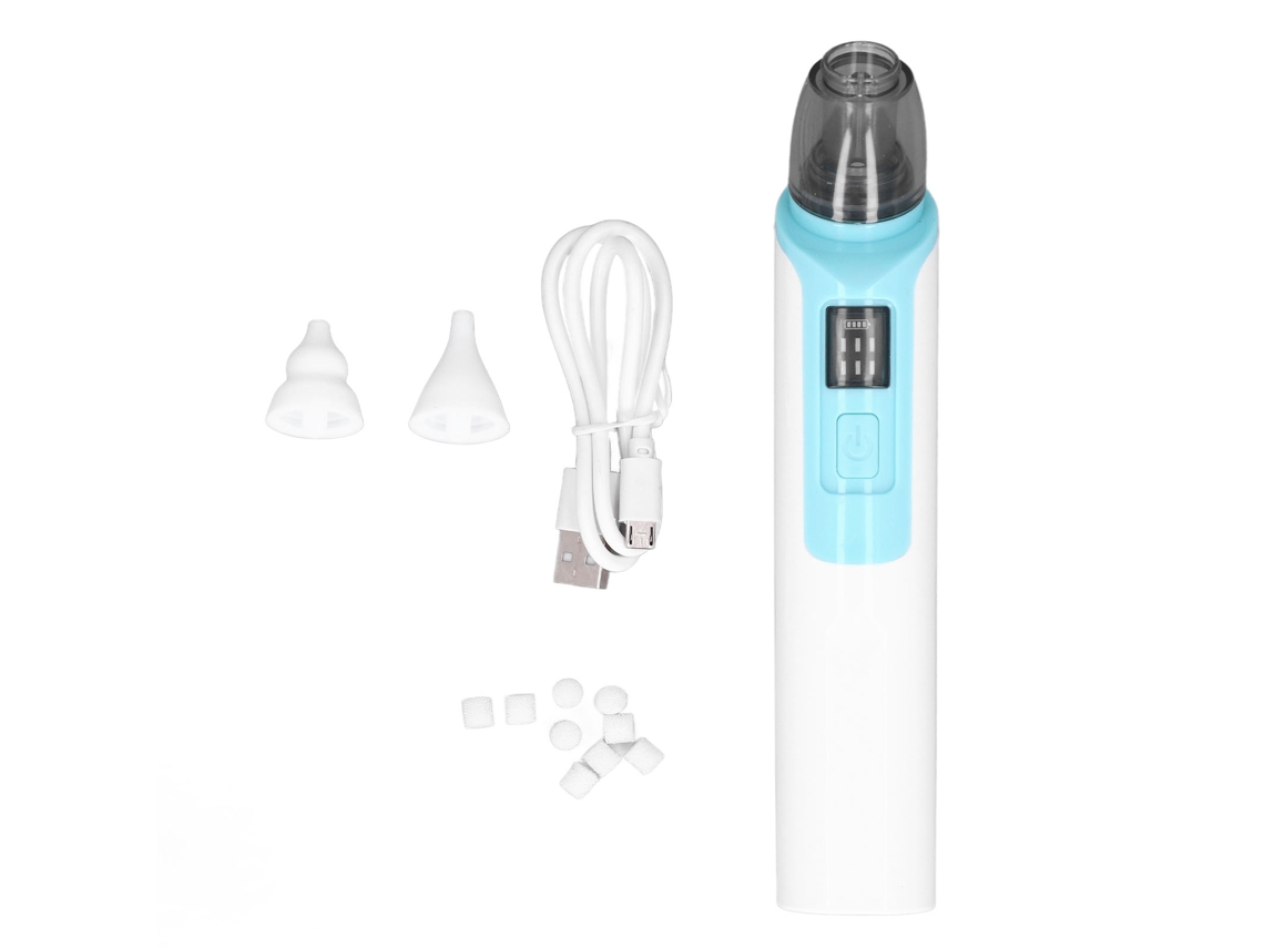 Mali aspirador Nasal Elétrico para Bebê Recarregável Silicone 6 Velocidades Anti refluxo Azul Claro