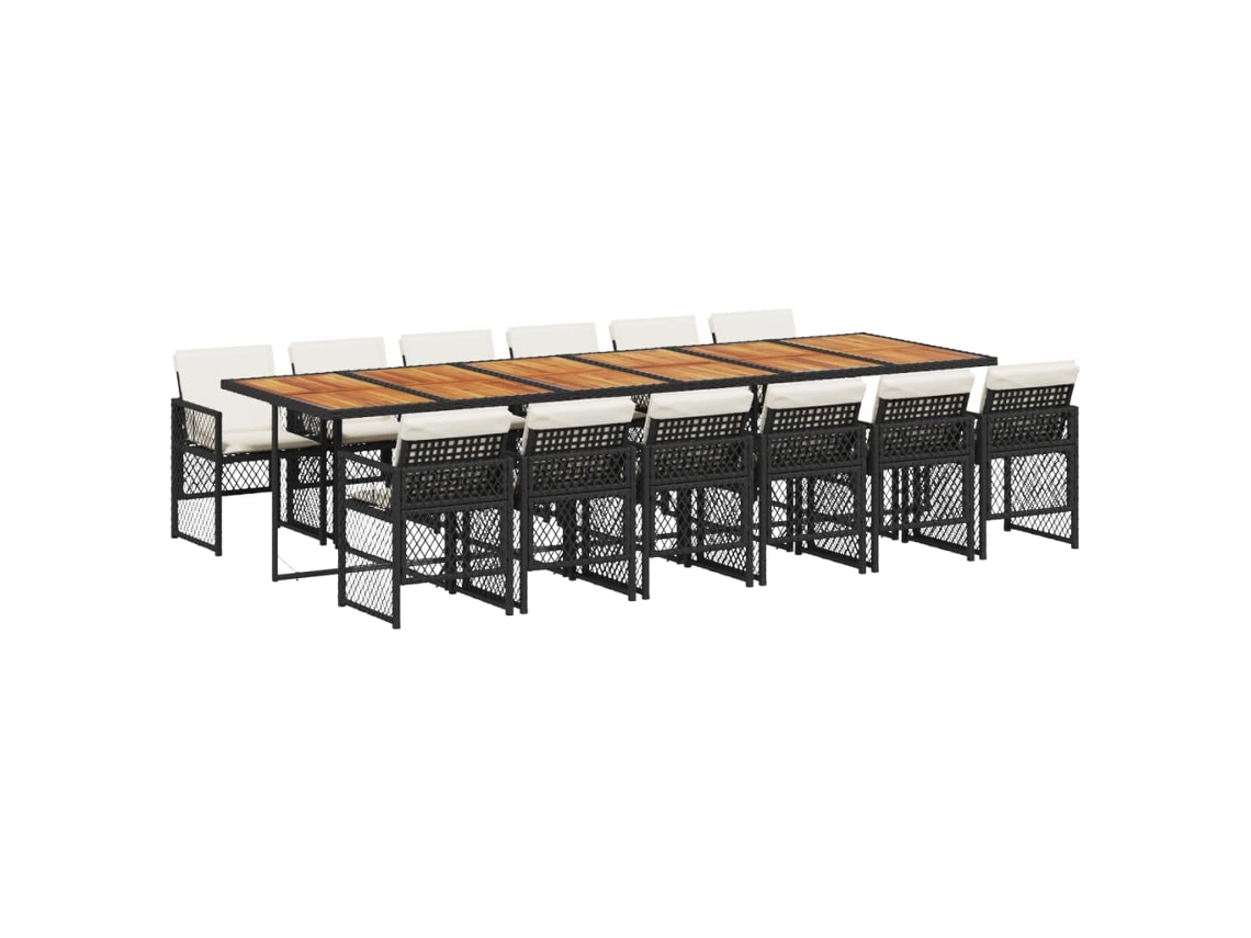 Garden Dining Set, Garden Dining Sets Vidaxl Preto Rattan / Vime (n/a)