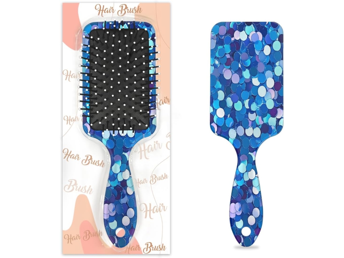 Escova Desembaraçadora Para Cabelos Molhados E Secos, Pentes Com Travesseiro De Ar E Glitter Azul Para Mulheres, Homens