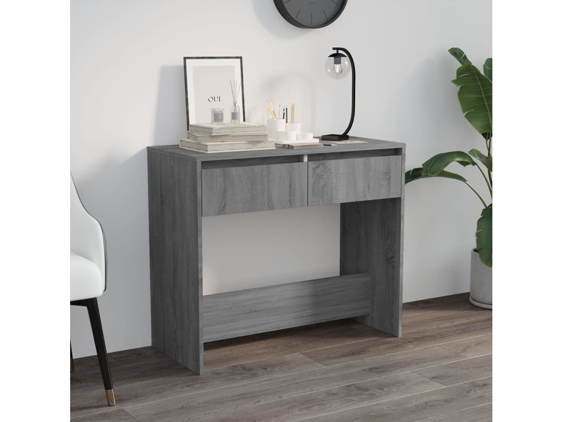 Vidaxl Mesa Consola 89x41x76,5 Cm Derivados De Madeira Sonoma Cinza