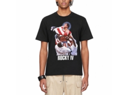 Rockinstone Rocky Movie Flag Win Black Adult T-shirt Size:l