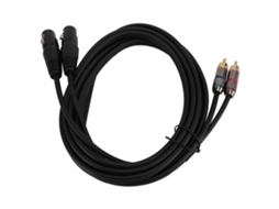 Cabo Mali duplo macho para duas fêmeas XLR, cobre, PVC, 3 metros, para amplificador e mixer | S/MARCA