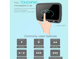 Teclado Semi Fio 2.4ghz com touchpad grande e retroiluminação para Smart TV e Android TV Box.