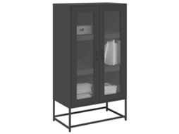 Vidaxl Aparador Alto 68x39x123 Cm Aço Preto