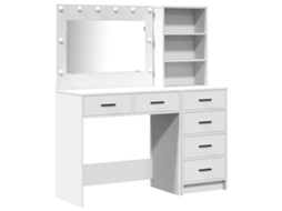 Conjunto 2 De Mesa De Maquiagem  Com Led Vidaxl Madeira Branca