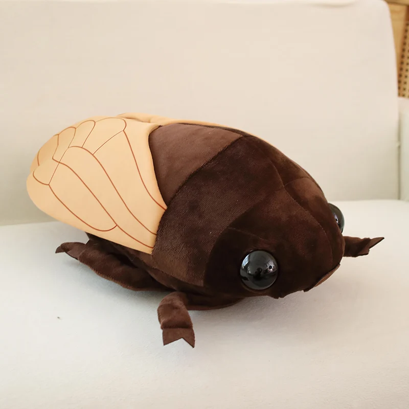 (marrom 48cm) Almofada De Pelúcia Criativa E Realista Em Formato De Cigarra, 48cm