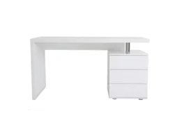 Secretária Design 3 Gavetas Lacado Branco Calix MILIBOO
