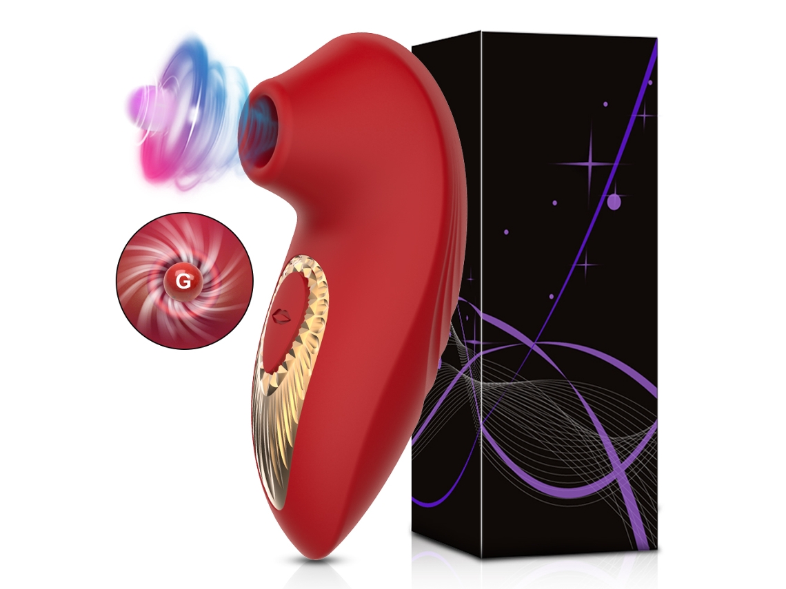 Vibrador para Mulheres MDUG com Ventosa Vaginal, Silicone (vermelho)