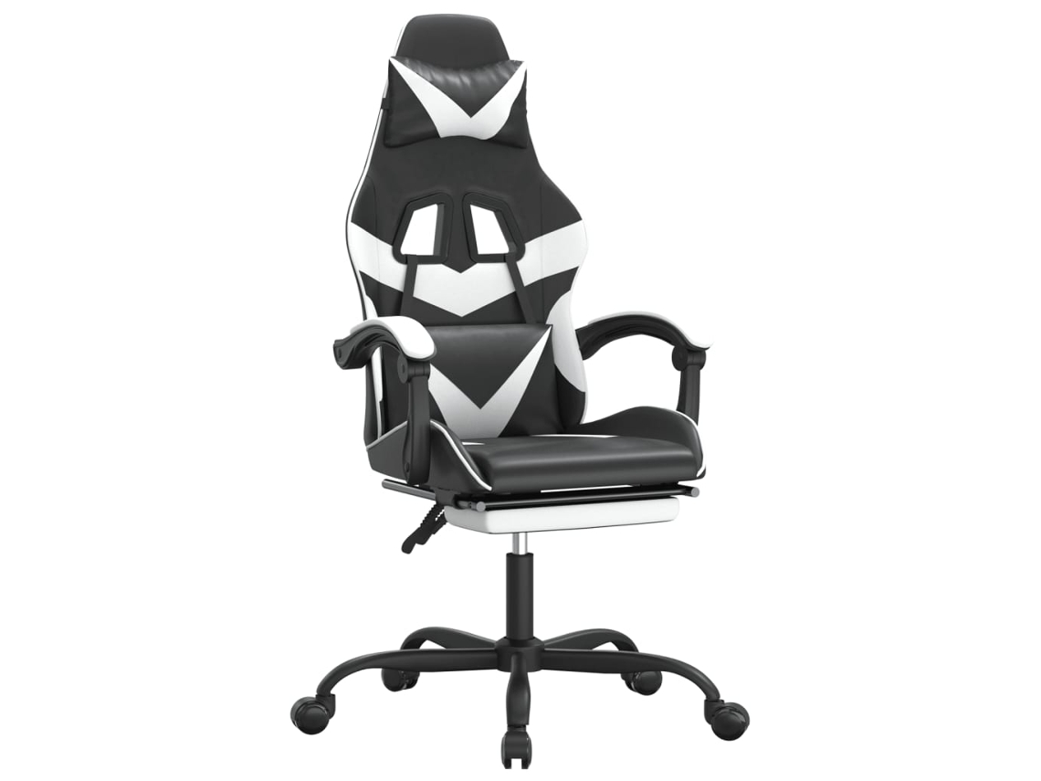 Conjunto 1 Cadeira De Gaming Vidaxl Branco Couro Sintético (57.5 X 59.5 X 131 Cm)