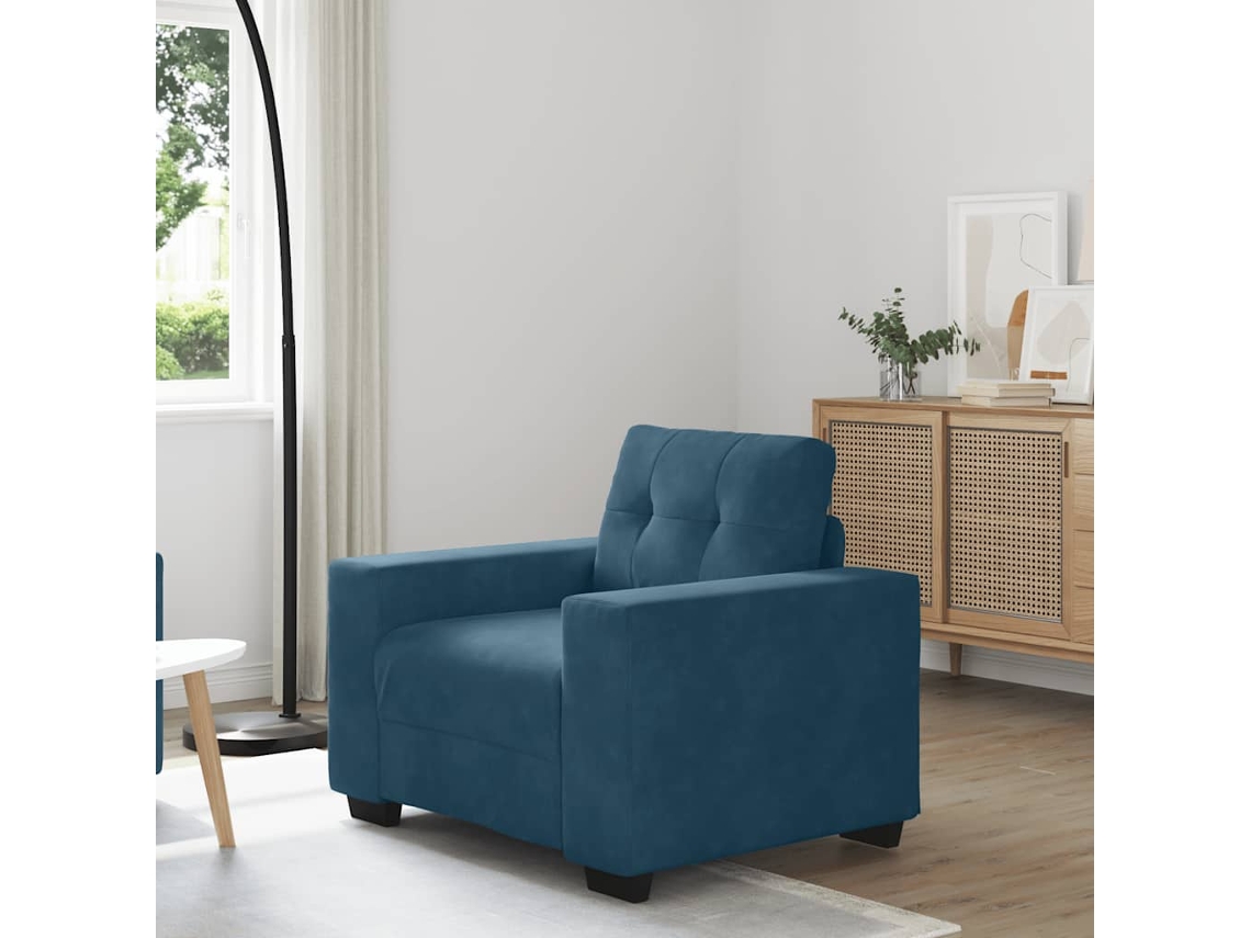 Vidaxl Poltrona De Veludo Azul, 100x78x80 Cm