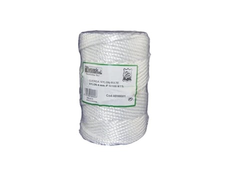 Cuerda nylon mate 5 mm  blanca r-200mt