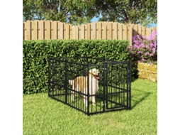 Vidaxl Canil 193,5x97x100 Cm Aço Preto