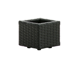 Laura S Vaso Em Polyrattan Preto