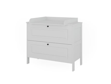 Mesa De Troca Ajaton, 108x98cm Com 2 Gavetas, Branco, Vitalispa