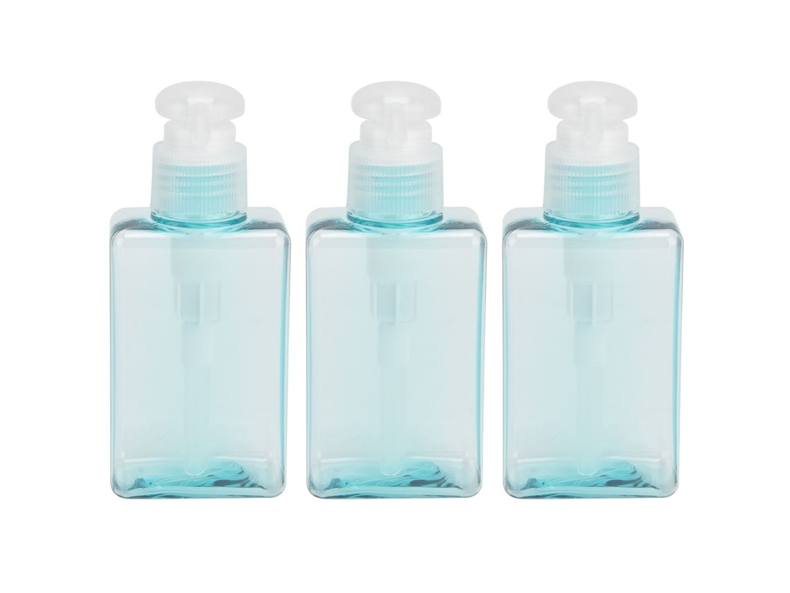 3 Empty 100ml Travel Bottles With Pump Dispenser