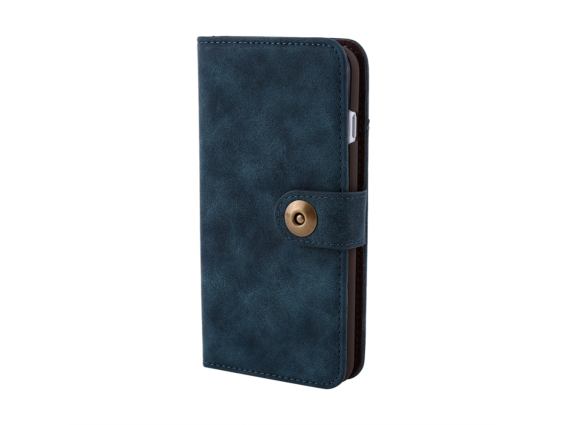 Capa de Couro Azul para Iphone 6/6s EOOCOO (Carteira, Magnética)