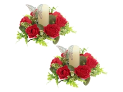 Laxiscreed Centro De Velas Com Rosas Artificiais Para Decoração De Casamentos E Festas Elegantes
