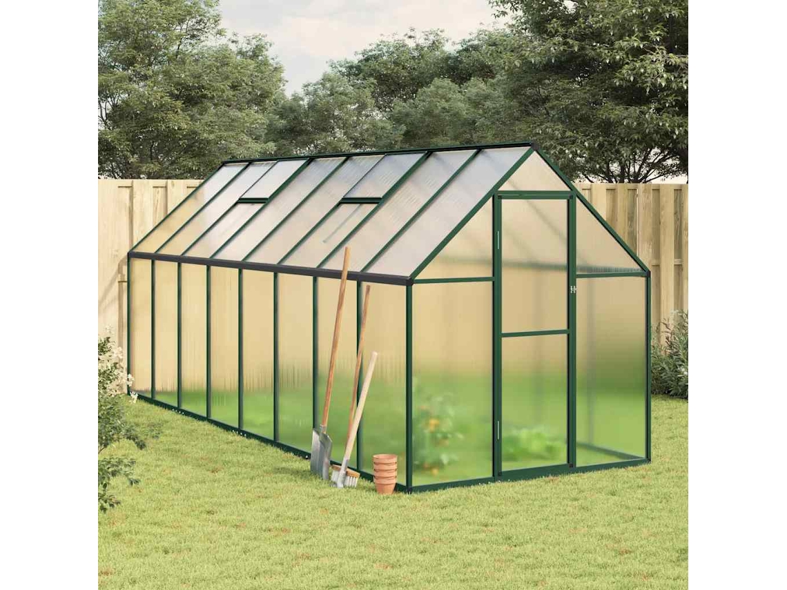 Vidaxl Estufa Com Estrutura Base 445x169x195 Cm Alumínio Verde