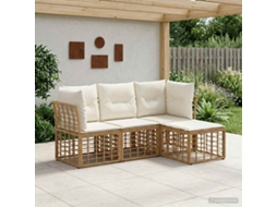 Vidaxl Conjunto De Sofás Para Exterior Natural Poliéster