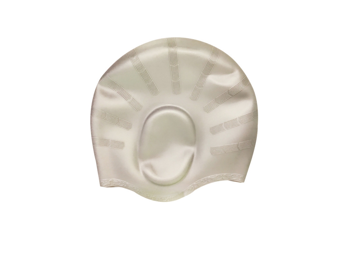 Touca de Natação Prateada de Silicone com Protetores de Orelha. BRILVIBERA