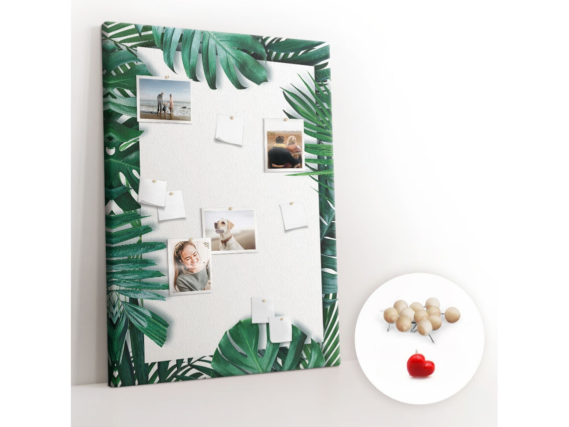 Painel De Cortiça Para Parede Moldura De Monstera Para O Escritório Espelharte (100x140 Cm)