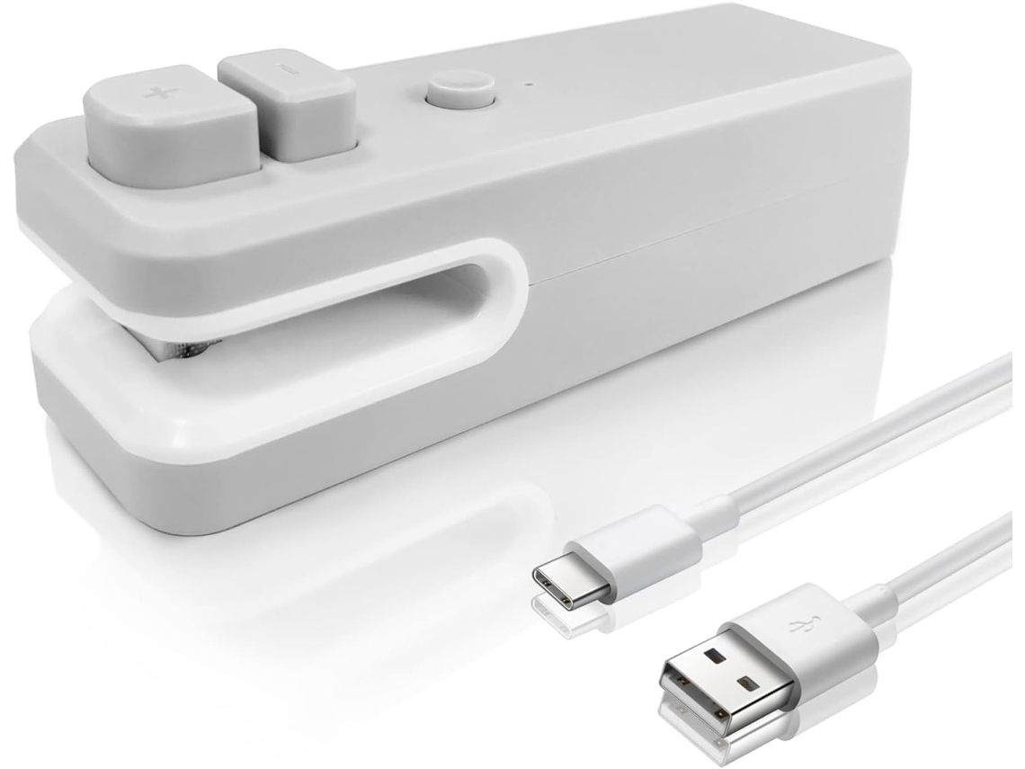 Seladora De Sacos Plásticos, Mini Seladora De Sacos, Térmica 2 Em 1, De Recarregável, Ideal Para Armazenamento De Alimentos, Lanches