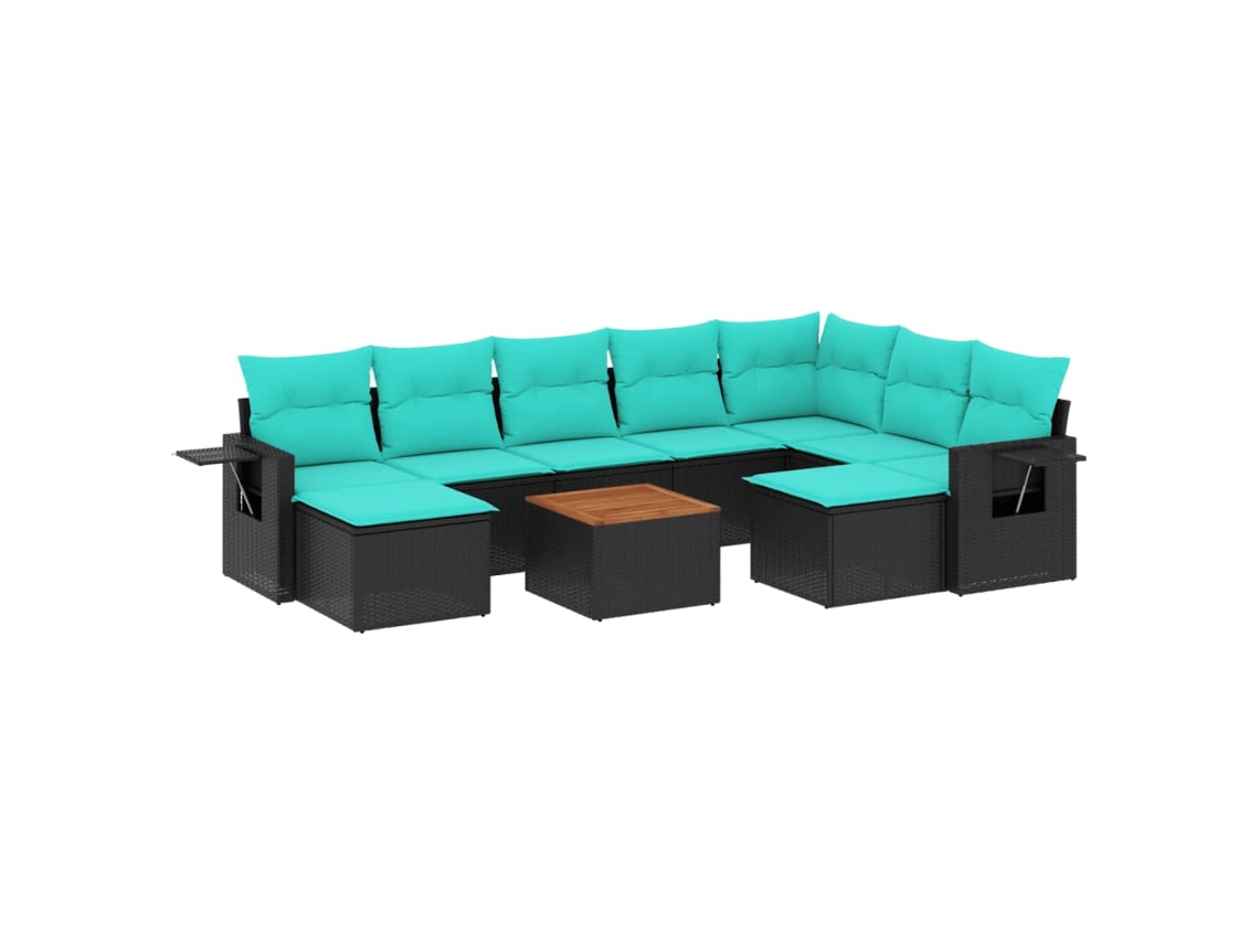 Conjunto de Sofá Jardim 3 Peças Almofadas Rattan Sintético MAISON EXCLUSIVE