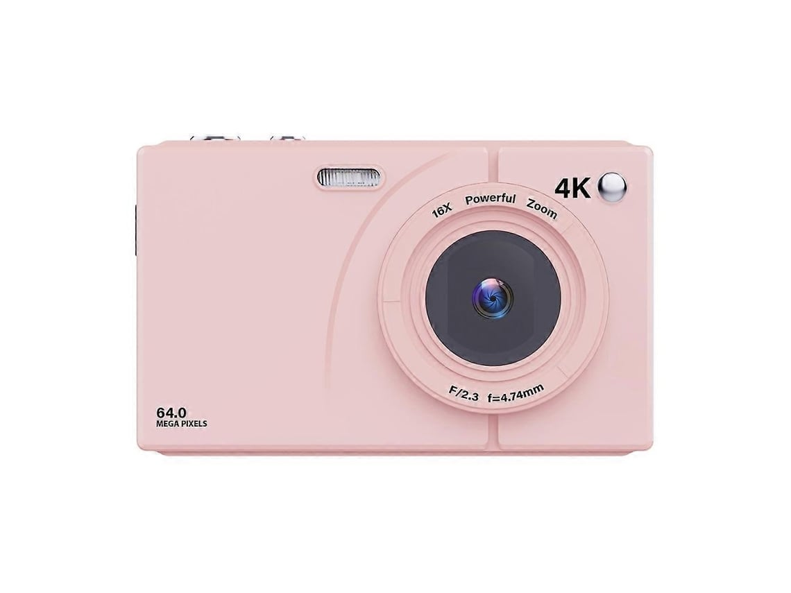 Câmara Digital 4k Ccd 64mp Com Wi-fi, Zoom 16x, Ecrã De 2,8 Polegadas E Cartão De 32gb, Rosa
