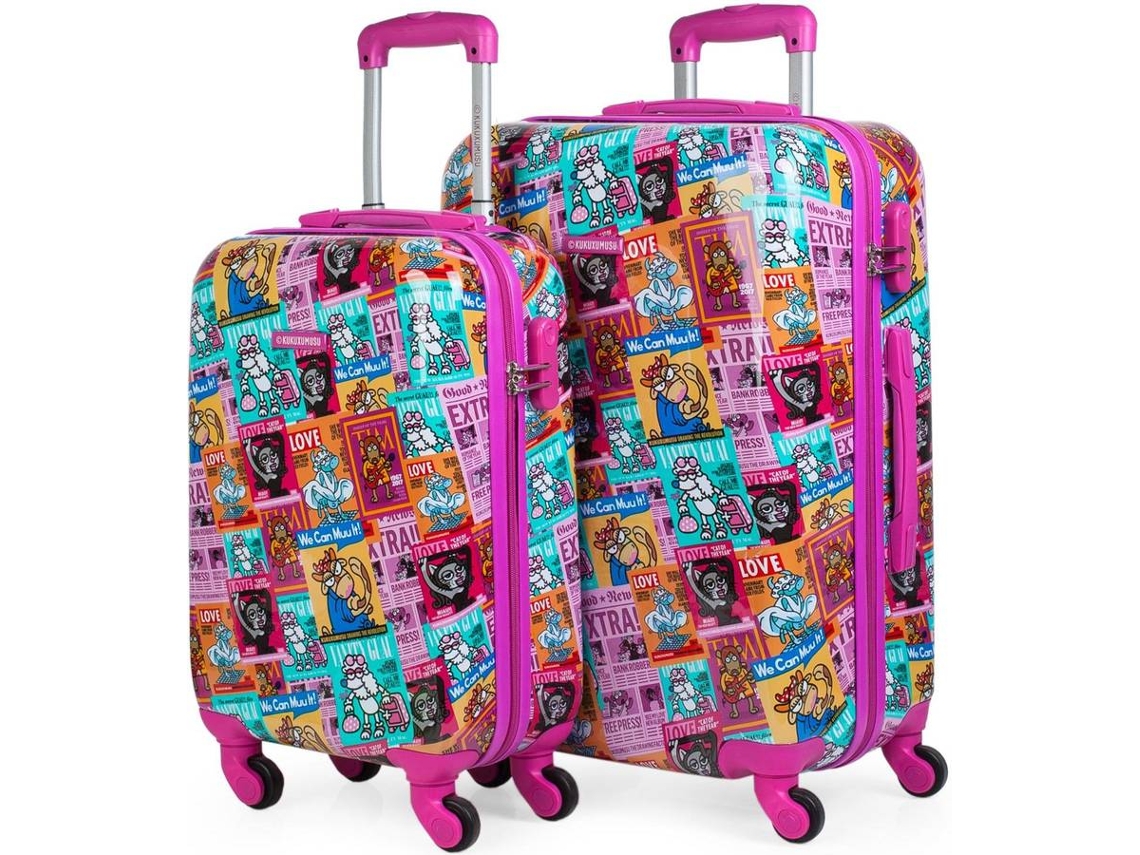 Conjunto de Malas de Viagem KUKUXUMUSU 130700 Rosa (70 L)