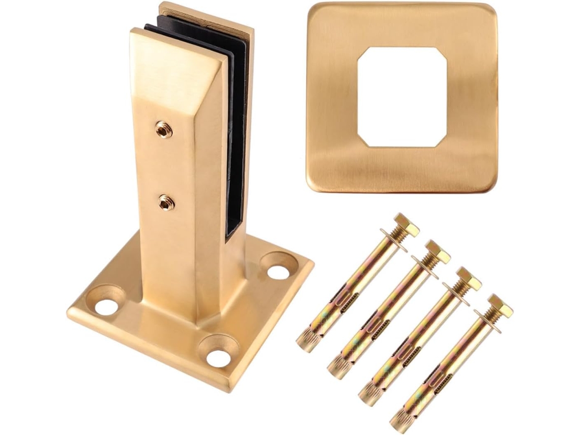 Grampo De Vidro Em Aço Inoxidável Dourado Sem Necessidade Furar
